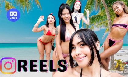 3D REELS: 7 Girls VS 1 Guy. Wrong Beach, Wrong Girls  8K Video VR 180