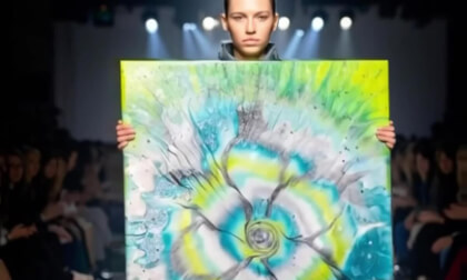AI fashion show paintings by Amber Daniel