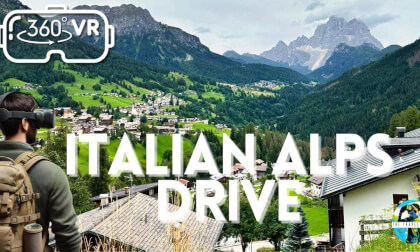 POV Mountain Driving Dolomites in 360° VR | Winding Roads & Alpine Views