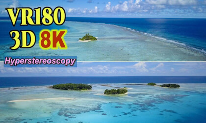 Aerial Hyperstereoscopic 3D Video of Chuuk Lagoon in  Federated States of Micronesia (FSM)