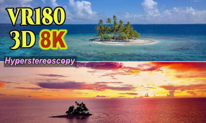 Aerial Hyperstereoscopic 3D Video of JEEP island in Chuuk Lagoon , Federated States of Micronesia (FSM)