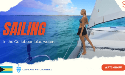 [14] Sailing in the Caribbean blue waters - 360 VR video