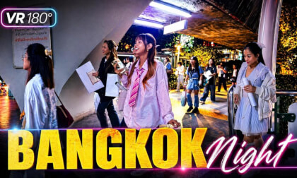 3D VR 180: Bangkok at Night from the Skytrain Thailand