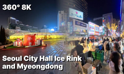 Winter in Seoul: Ice Rink at City Hall to Myeongdong | 8K Immersive ASMR