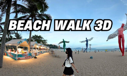 A stroll on the beach at night｜8K｜SHENZHEN｜Relaxing｜vr180cici