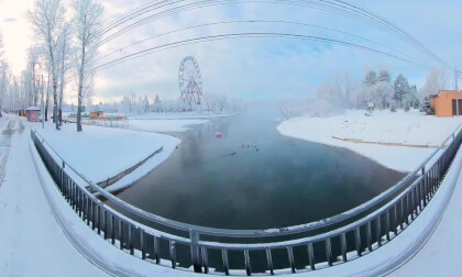 vr walking after snowfall_360video_