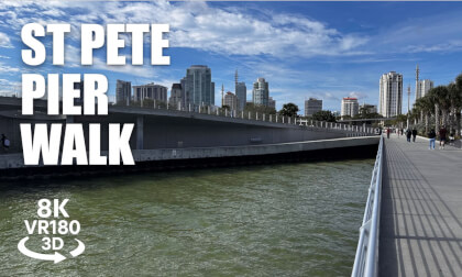 The St. Pete Pier Walk VR180 8K 3D Tampa Bay, Downtown St. Petersburg, Waterfront VR视频 8K 3D動画 VR旅行