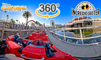 VR 360 Incredicoaster On Ride Back Seat POV Disney California Adventure 2025 12 20