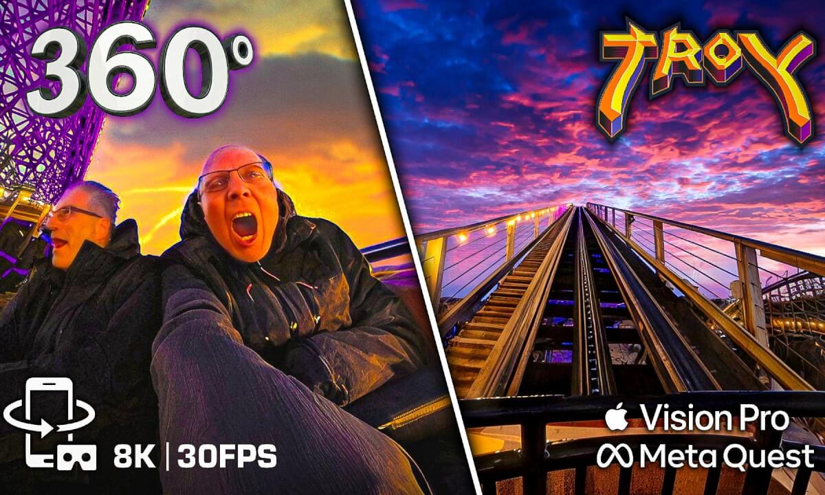 ULTIMATE NIGHT RIDE! Troy 360 VR Roller Coaster POV | Toverland (8K) 🎢 - Meta Quest 3 - Apple Vision Pro