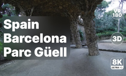 Spain Barcelona - Parc Güell Walk Through Gaudí's Dreamscape 8K 180 3D