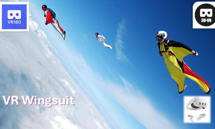 VR180 Wingsuit Flight - straight steep line 3D #Immersive #VR180