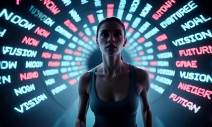 A Girl running through a tunnel
