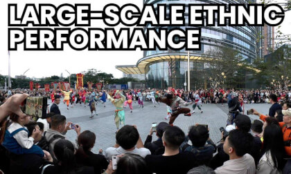 Large-scale traditional art performances in modern architecture