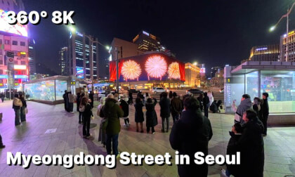 Seoul Night Walk: Myeongdong Street Food & Neon Lights (8K ASMR)