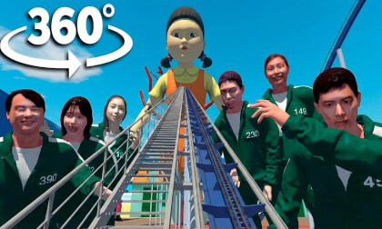 Squid Game VR Roller Coaster | 360° 8K Thrill Ride
