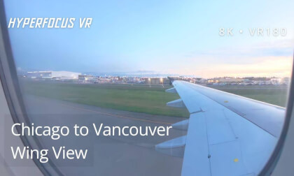 Relaxing Flight: Chicago to Vancouver Wing View | 8K 60FPS VR180
