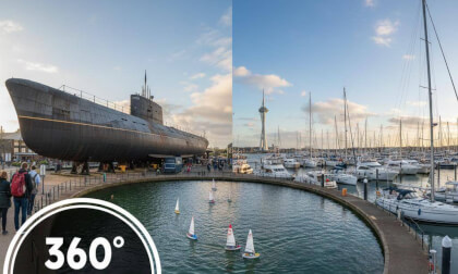 Exploring Gosport, UK: Submarine Museum & Marina Walk ⚓ - 8K 360° VR