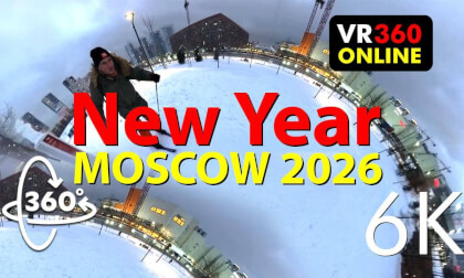 EXTREME SKIING 360 VR video 6K 3D   MOSCOW 2026 6K vr videos for glasses VR 360 6K 3D video  🎆❄️