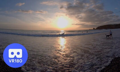 VR180 3D SUNSET AT BUDE CORNWALL ENGLAND