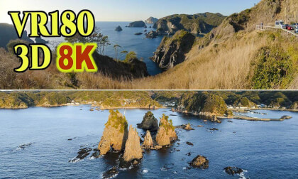 Winter coastal scenery in the southern part of the Izu Peninsula (3) , Minokake-iwa-Rock , Oku-Irozaki , Hagachizaki in Shizuoka , JAPAN