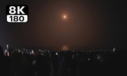 Immersive experience of a sea-based rocket launch on site