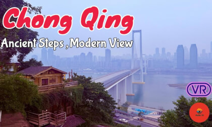 【180° VR】Chongqing 山城步道 Cliffside Skywalk: Exploring the Ancient Steps to the Modern Yangtze View 8K