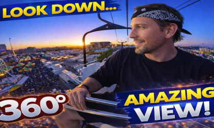 360° GONDOLA RIDE Over the Carnival in VR ~ Relaxing Aerial Theme Park View