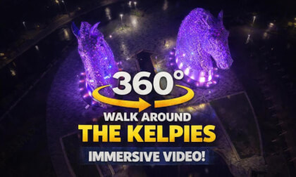 🌙🐴 The Kelpies at Night | 8K 360° Walk Around Experience