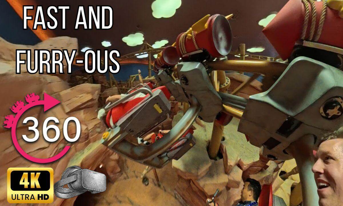 360º ride on Fast and Furry-ous Roller Coaster