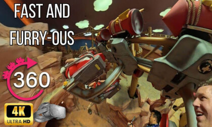 360º ride on Fast and Furry-ous Roller Coaster