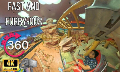 360º ride on Fast and Furry-ous Roller Coaster