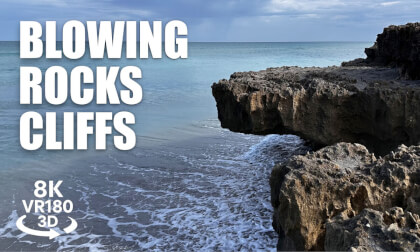 Blowing Rocks Preserve Atlantic Ocean VR180 8K 3D Jupiter Island Cliffs, Indian River VR视频 3D動画 VR旅行