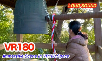 Powerful Temple Bell Sound in VR180 Space   Ringing the Bell at Daisho-ji Temple, Japan