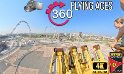 360º ride on Flying Aces (Back Row) at Ferrari World