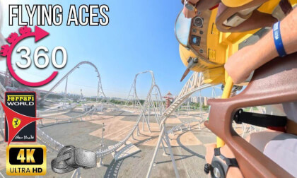 360º ride on Flying Aces (Front Row) at Ferrari World