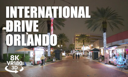 Orlando International Drive Night Walk VR180 8K 3D | Nightlife, Lights, Florida | VR视频 8K 3D動画 VR旅行