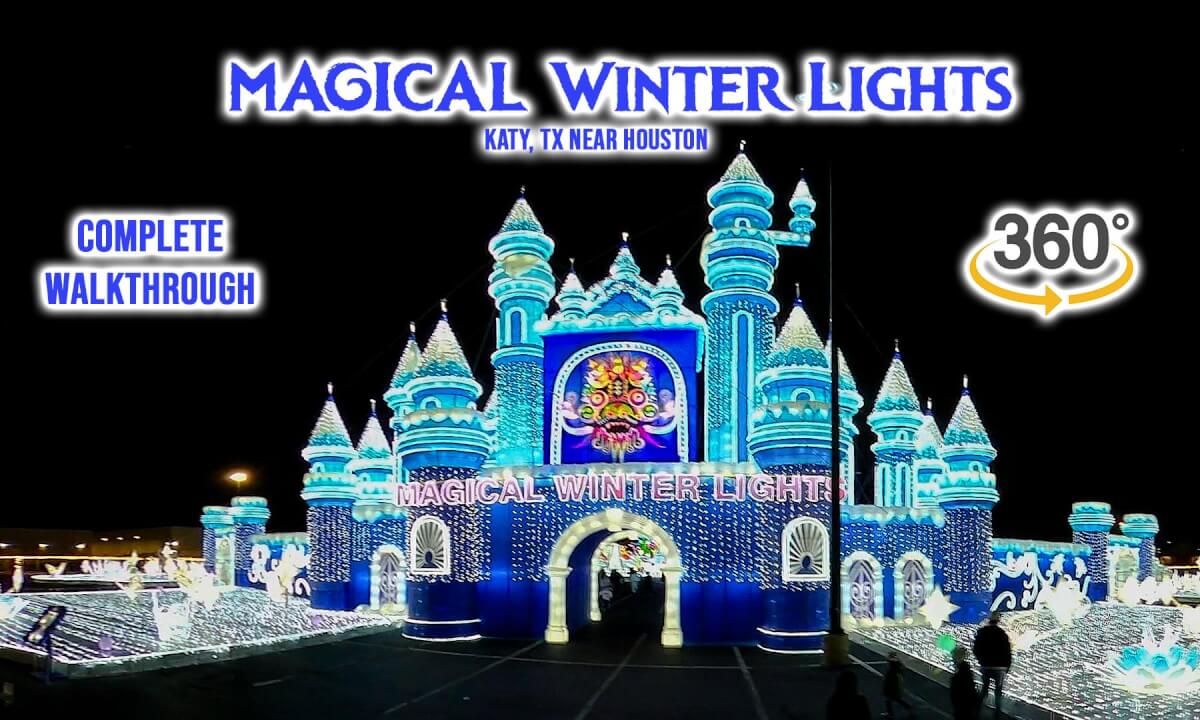 VR 360 Magical Winter Lights in Katy, TX Complete Walk Through 2023 11 29
