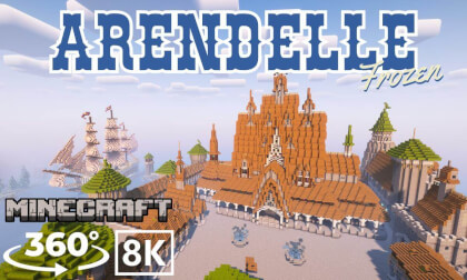 [Minecraft 360VR 8K] Tour Arendelle Castle from Frozen