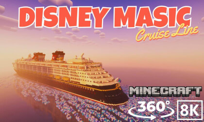 [Minecraft 360VR 8K] Explore the Disney Magic Cruise Ship – Full Interior Tour