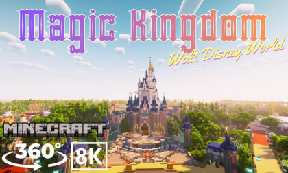 [Minecraft 360VR 8K] Explore Walt Disney World’s Magic Kingdom – The Most Magical Place in Minecraft