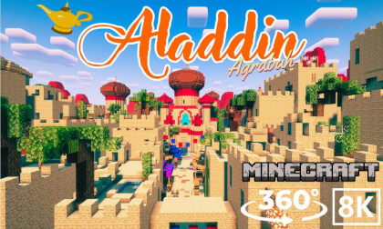 [Minecraft 360VR 8K] Explore the Land of Aladdin – Adventure Through Agrabah and the Mysterious Cave