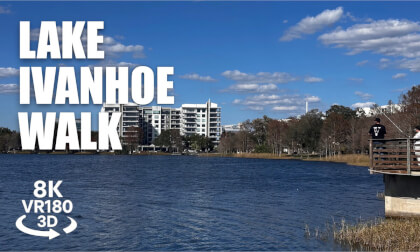 Lake Ivanhoe Walk Downtown Orlando VR180 3D | Urban Lake, City Views, Florida | VR视频 3D動画 VR旅行