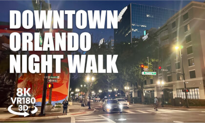 Central Blvd Night Walk Downtown Orlando VR180 3D | Lake Eola, City Lights,  Florida VR视频 3D動画 VR旅行