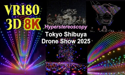 Hyperstereoscopy 3D : Tokyo Shibuya Drone Show 2025 in Tokyo , JAPAN