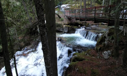 Springer Creek Waterfall near Nakusp, British Columbia (3d, Flat)
