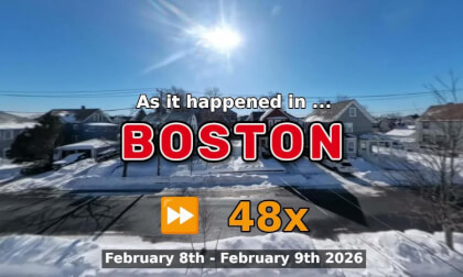 ⏩ Daily Time Lapse of the Boston Weather 360° Live Stream February 8th - February 9th 2026 (48x) [Beta]