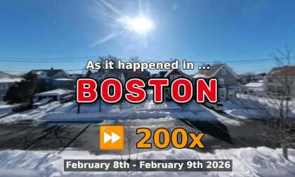 ⏩ Daily Time Lapse of the Boston Weather 360° Live Stream February 8th - February 9th 2026 (200x) [Beta]