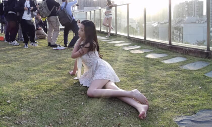 VR180 Terrace Exclusive | White Dress Model, Captivating Immersive Visuals