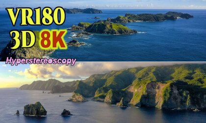 Aerial Hyperstereoscopic 3D Video of Hahajima and surrounding islands in the Ogasawara Islands, Tokyo , JAPAN