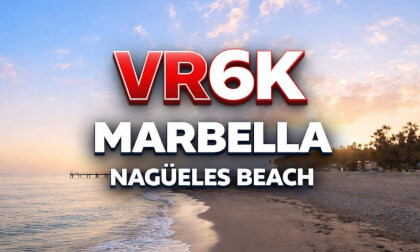 VR 6K 360 | MARBELLA, Málaga – Spain 🇪🇸 | Playa de Nagüeles Sunset Walk